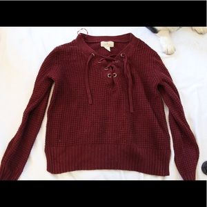 Lace up sweater